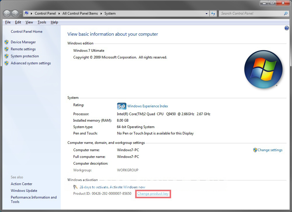Windows 7 Ultimate Product Key