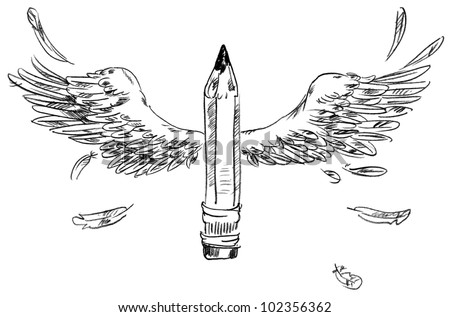 Wings Drawings In Pencil